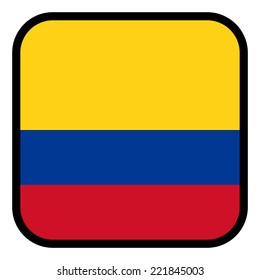 Square flag button series - Colombia