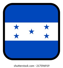 Square flag button series - Honduras