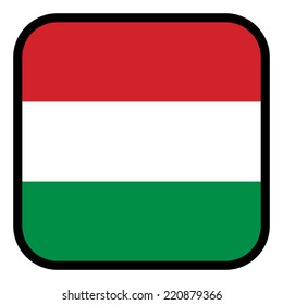 Square flag button series - Hungary