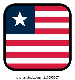 Square flag button series - Liberia