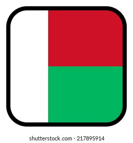 Square flag button series - Madagascar