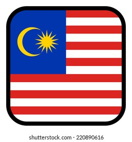Square flag button series - Malaysia