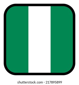 Square flag button series - Nigeria