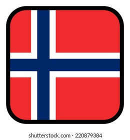 Square flag button series - Norway