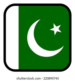Square flag button series - Pakistan