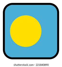 Square flag button series - Palau