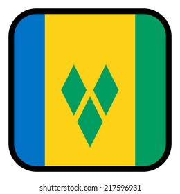 Square flag button series - Saint Vincent and the Grenadines