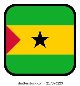 Square flag button series - Sao Tome and Principe