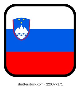 Square flag button series - Slovenia
