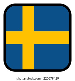 Square flag button series - Sweden