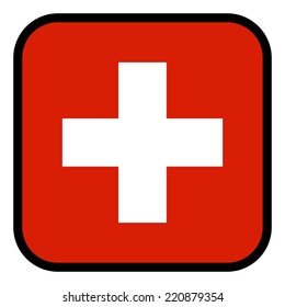 Square flag button series - Switzerland