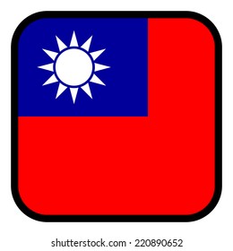 Square flag button series - Taiwan