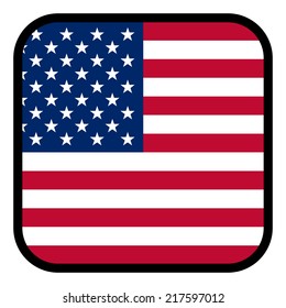 Square flag button series - United States