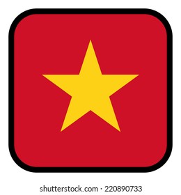 Square flag button series - Vietnam