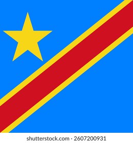 Square Flag Democratic Republic of the Congo, Square DR Congo Flag