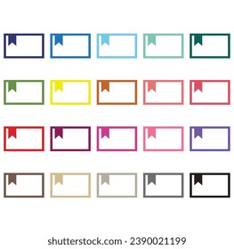 Square Flag Labels Clipart-Set