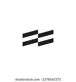 Square flag logo for competition or race with white background