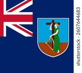 Square Flag Montserrat, Square Montserrat Flag
