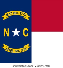 Square Flag North Carolina, Square North Carolina Flag