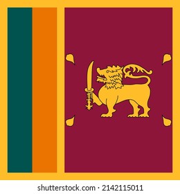 bandera cuadrada de sri lanka. ilustración vectorial