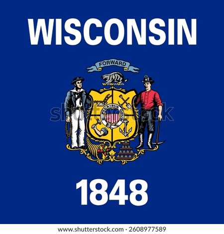 Square Flag Wisconsin, Square Wisconsin Flag