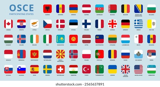 Square flags of OSCE members.