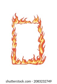 quadratischer Flammenrahmen auf Weiß
