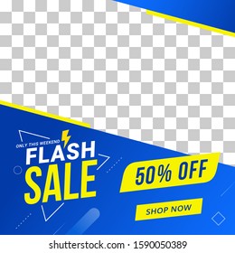 Square Flash sale discount banner template promotion design for business