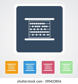 Square flat buttons icon of Abacus. Eps-10. 