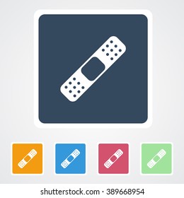 Square flat buttons icon of Bandage. Eps-10.