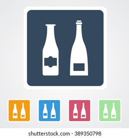 Square flat buttons icon of Beer. Eps-10.
