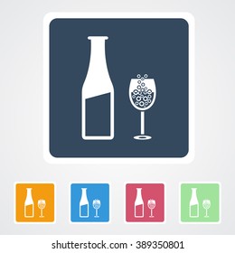 Square flat buttons icon of Beer. Eps-10.