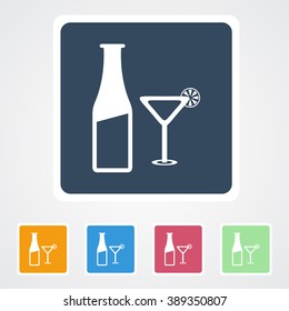 Square flat buttons icon of Beer. Eps-10.