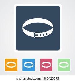 Square flat buttons icon of Belt. Eps-10. 