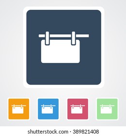 Square flat buttons icon of Blank Hanging billboard. Eps-10.