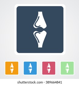 Square flat buttons icon of Bones. Eps-10.