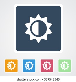 Square flat buttons icon of Brightness. Eps-10.