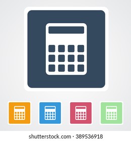 Square flat buttons icon of Calculator. Eps-10.