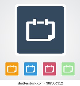 Square flat buttons icon of Calendar. Eps-10.