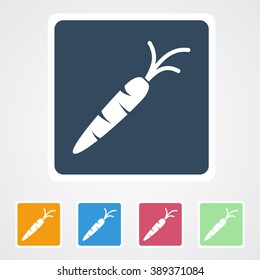 Square flat buttons icon of Carrot. Eps-10.