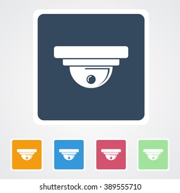 Square flat buttons icon of CCTV Camera or CCTV Surveillance. Eps-10.