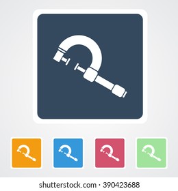 Square flat buttons icon of Clamp. Eps-10. 