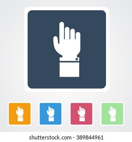 Square flat buttons icon of Click, Cursor, Touch Finger Hand. Eps-10.