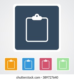 Square flat buttons icon of Clipboard. Eps-10.