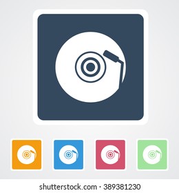 Square flat buttons icon of DJ. Eps-10.