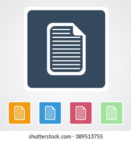 Square flat buttons icon of Document. Eps-10.