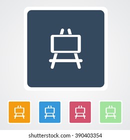 Square flat buttons icon of Easel. Eps-10. 