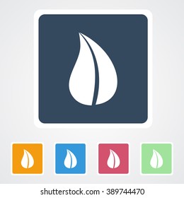 Square flat buttons icon of Ecology. Eps-10.