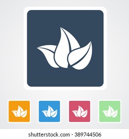 Square flat buttons icon of Ecology. Eps-10.