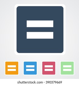 Square flat buttons icon of Equal. Eps-10. 